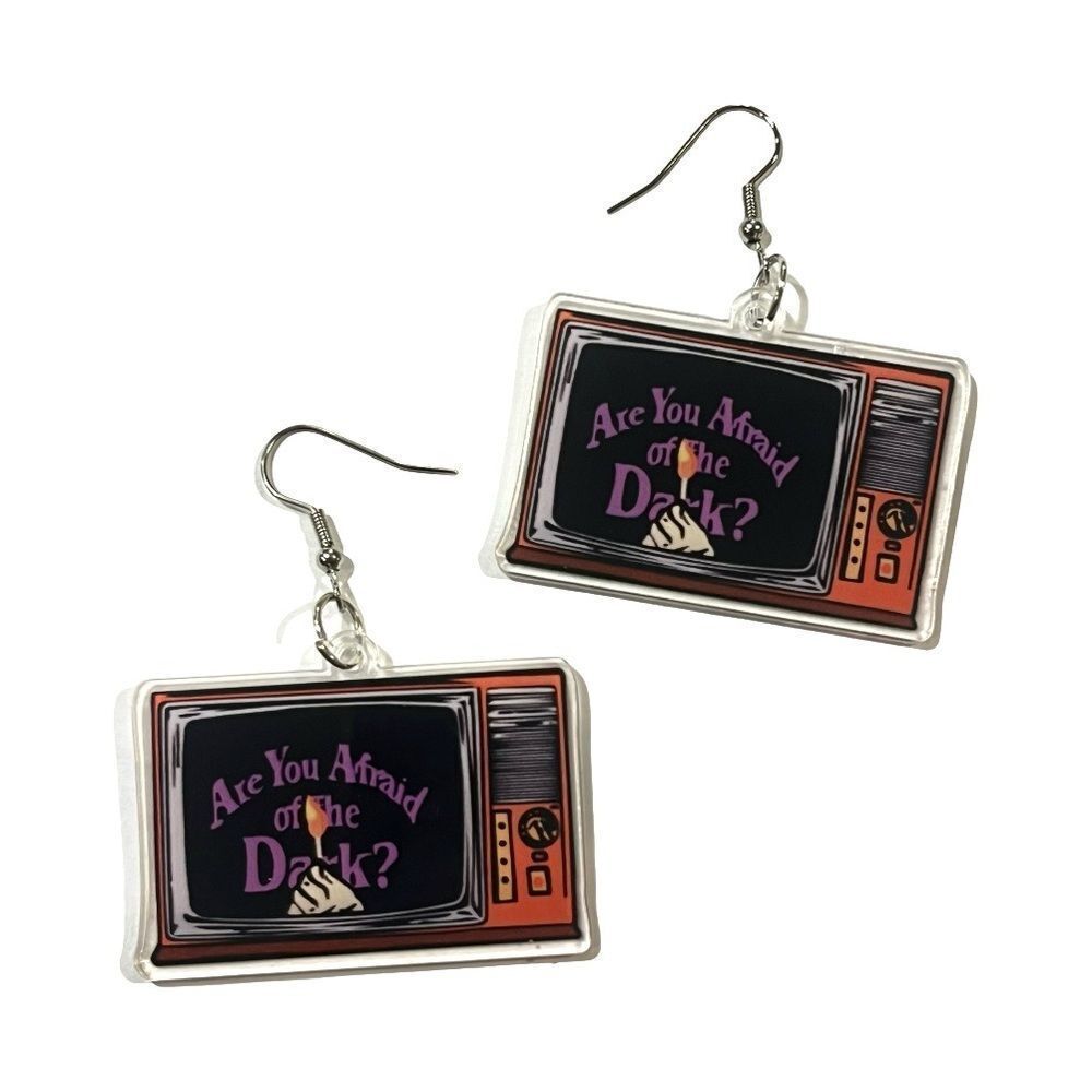 Are You Afraid of the Dark Acrylic TV Earrings 90s Horror Nostalgia Retro